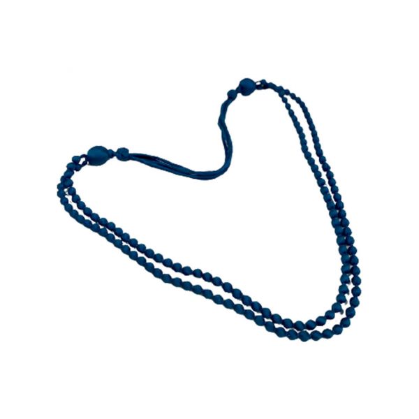 2layer bead necklace-blue