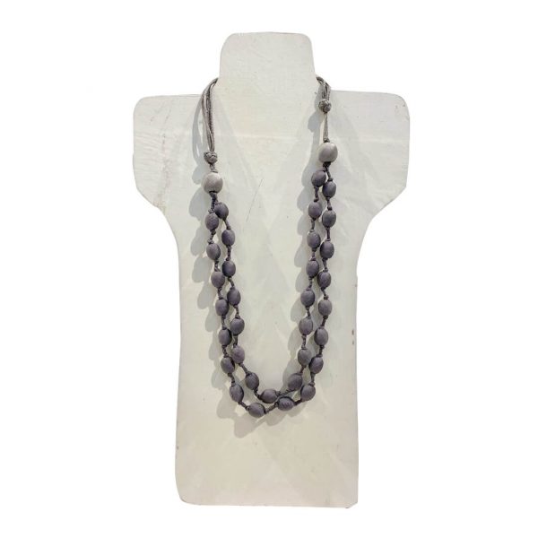 grey-2layer bead necklace