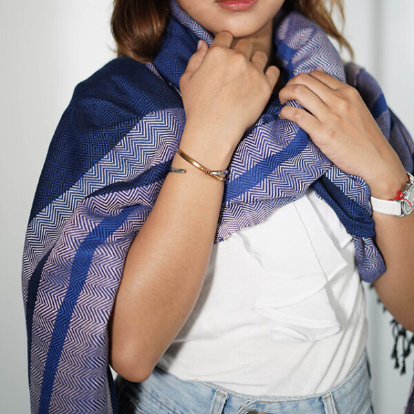 Our Beloved-Blue Cotton Diamond Scarf​