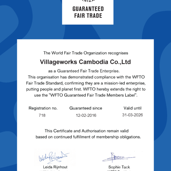Villageworks Cambodia Renews WFTO Fair Trade Guarantee Status