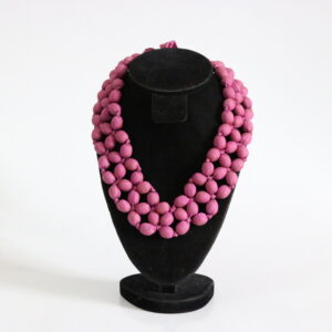 Silk Necklace Dark Pink