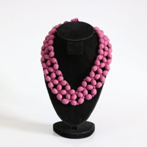 Silk Necklace Dark Pink