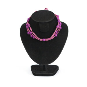 Silk Necklace Pink with Purple
