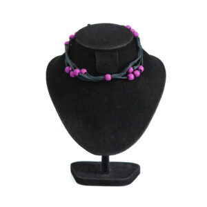 Silk Necklace  Purple with gray