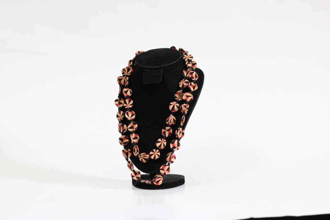 Silk Sangke Necklace Terracotta Pinwheel