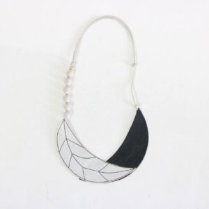 Silk Necklace black mixed with gray