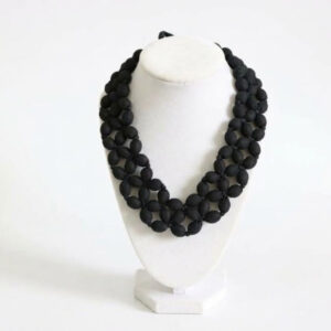Silk beads 1 layer Necklace Black
